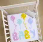 🧶Handmade Baby Blanket – “BABY” Design – Soft &amp; Unique – 80x95 cm – Alize Puffy More