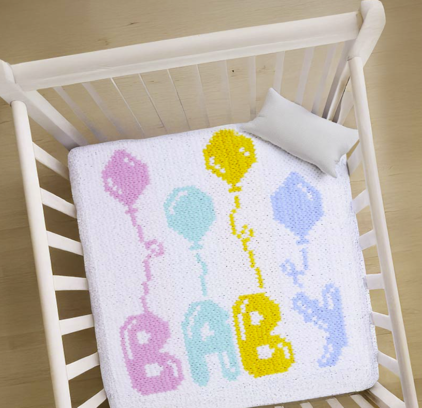 🧶Handmade Baby Blanket – “BABY” Design – Soft &amp; Unique – 80x95 cm – Alize Puffy More