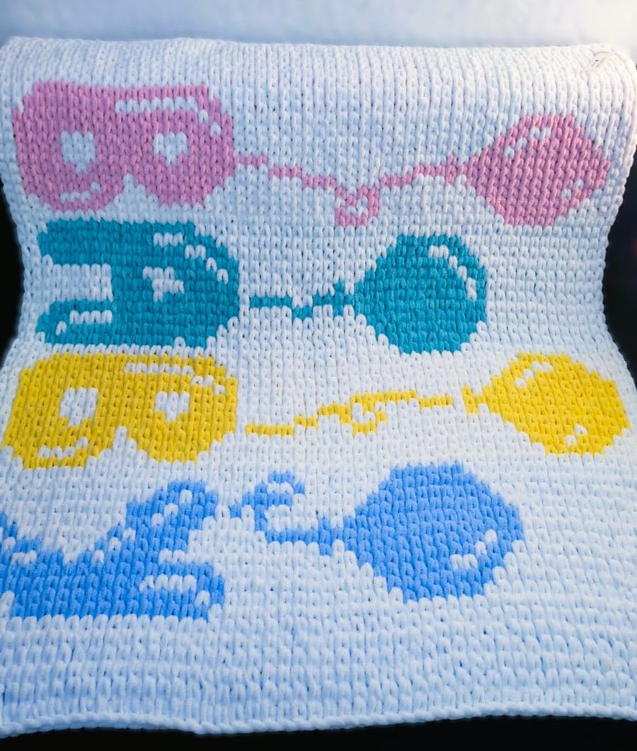 🧶Handmade Baby Blanket – “BABY” Design – Soft &amp; Unique – 80x95 cm – Alize Puffy More